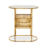 Sleek Marble Magazine Rack Table
