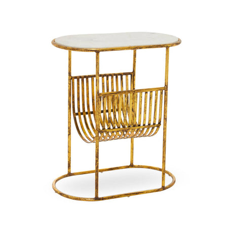 Sleek Marble Magazine Rack Table