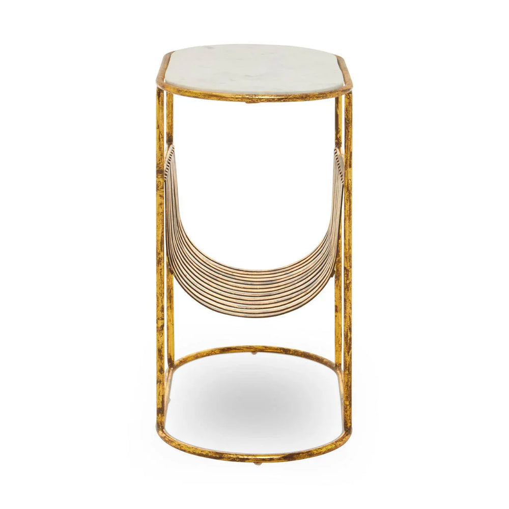 Sleek Marble Magazine Rack Table