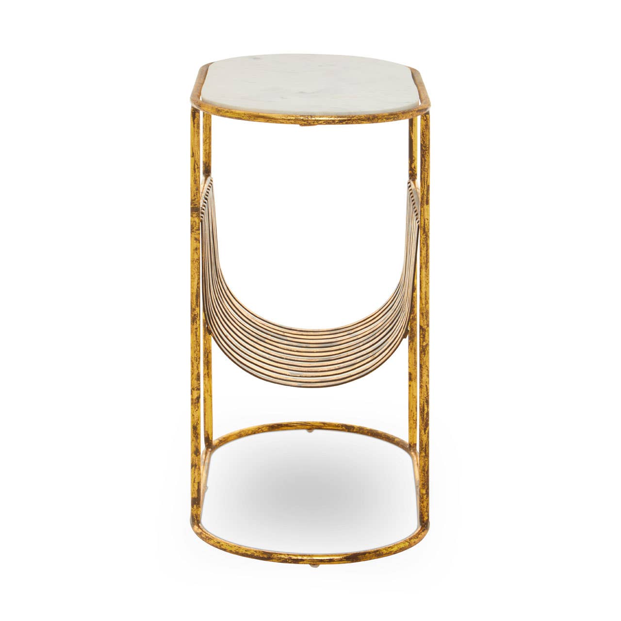 Sleek Marble Magazine Rack Table