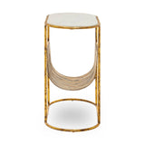 Sleek Marble Magazine Rack Table