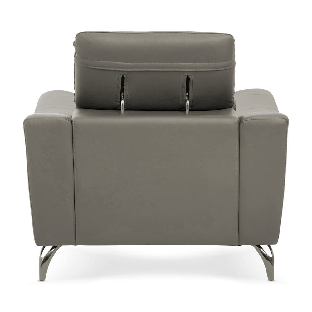 Modern Grey Leather Armchair