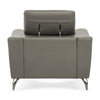 Modern Grey Leather Armchair