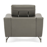Modern Grey Leather Armchair