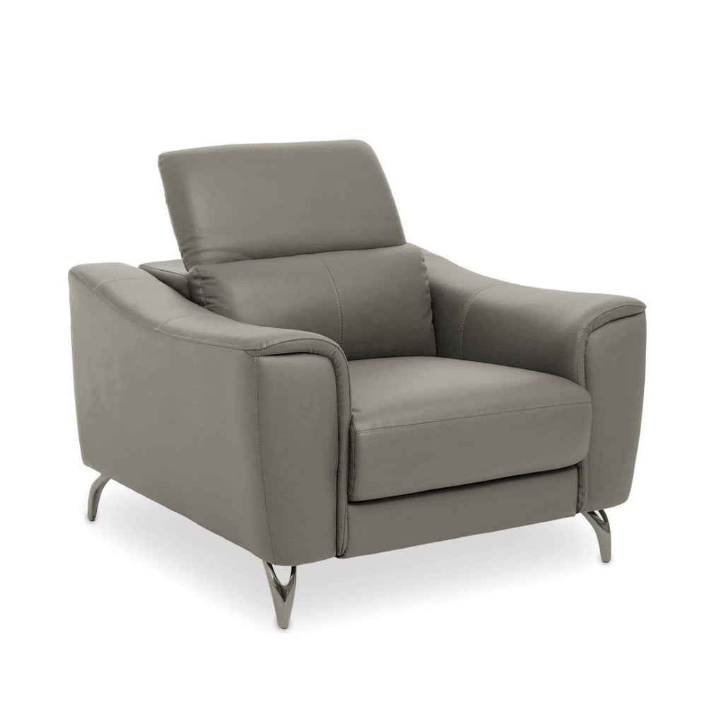 Modern Grey Leather Armchair