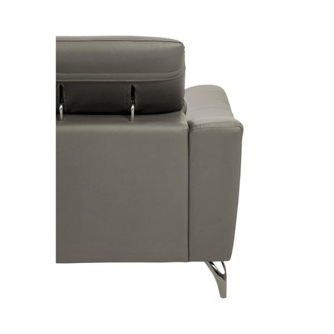 Modern Grey Leather Armchair