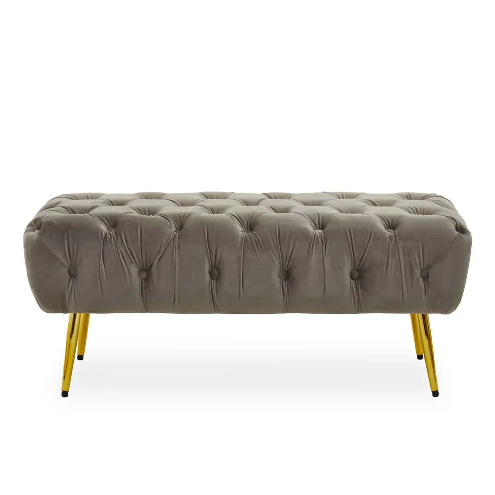 Luxe Mink Velvet Gold Bench