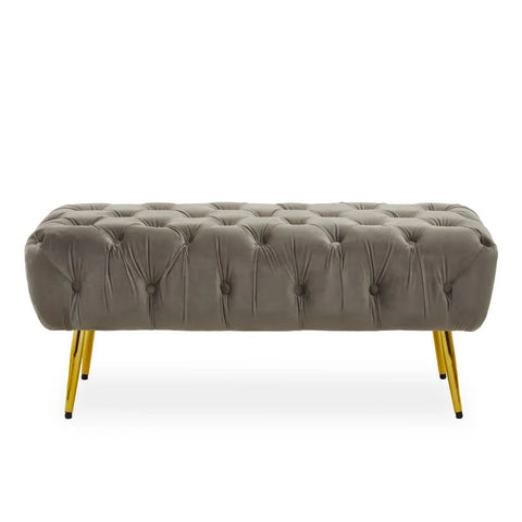 Luxe Mink Velvet Gold Bench