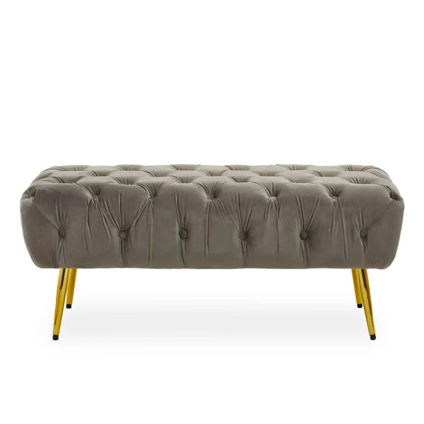 Luxe Mink Velvet Gold Bench