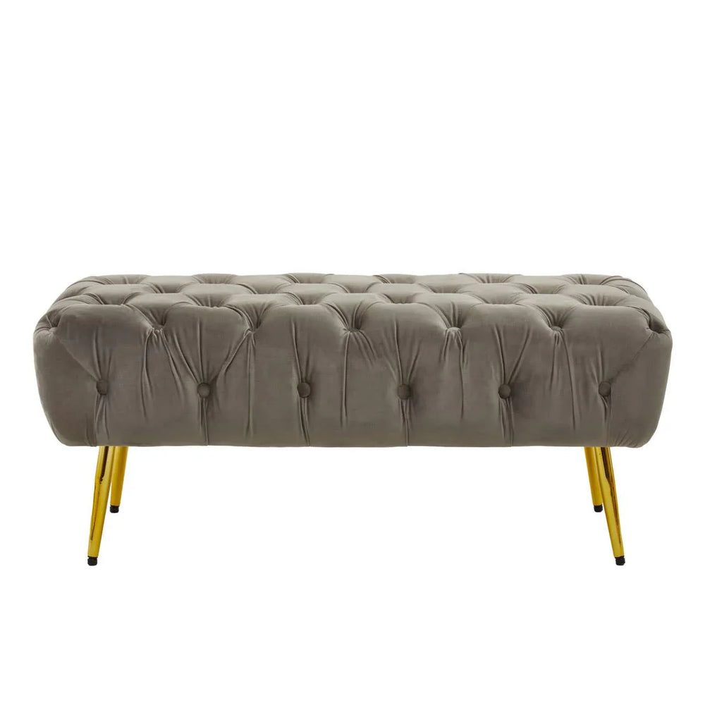 Luxe Mink Velvet Gold Bench