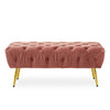 Luxe Pink Velvet Gold Bench