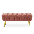 Luxe Pink Velvet Gold Bench