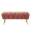 Luxe Pink Velvet Gold Bench