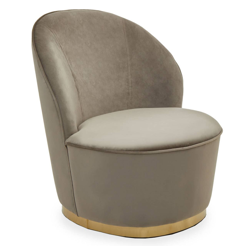 Luxe Mink Velvet Barrel Chair