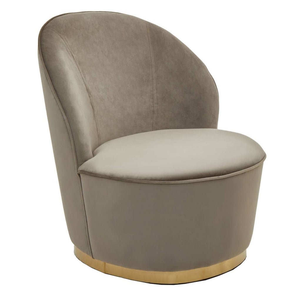 Luxe Mink Velvet Barrel Chair