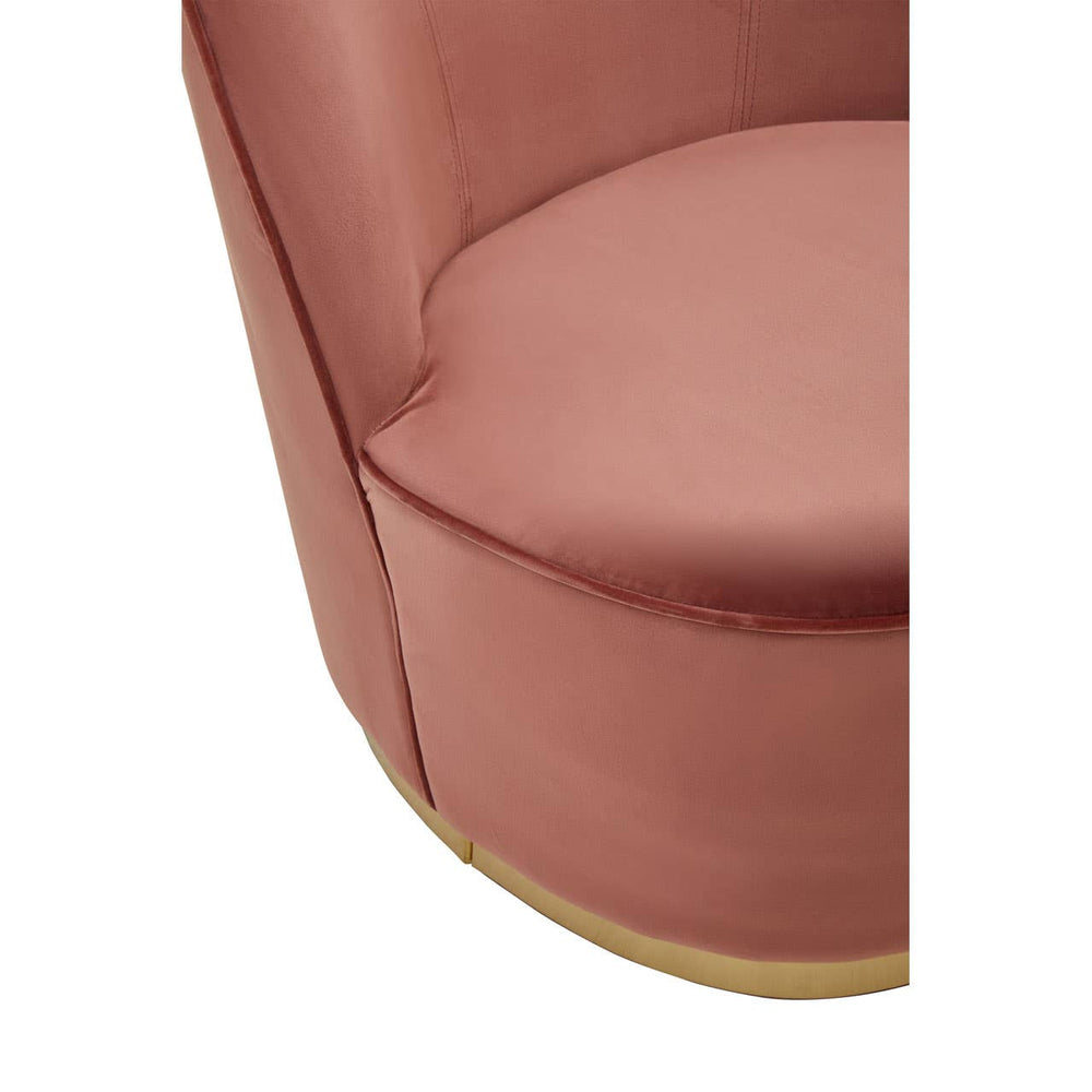 Luxe Pink Velvet Barrel Chair