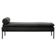 Harley Dark Grey Linen Textured Iron Frame Day Bed
