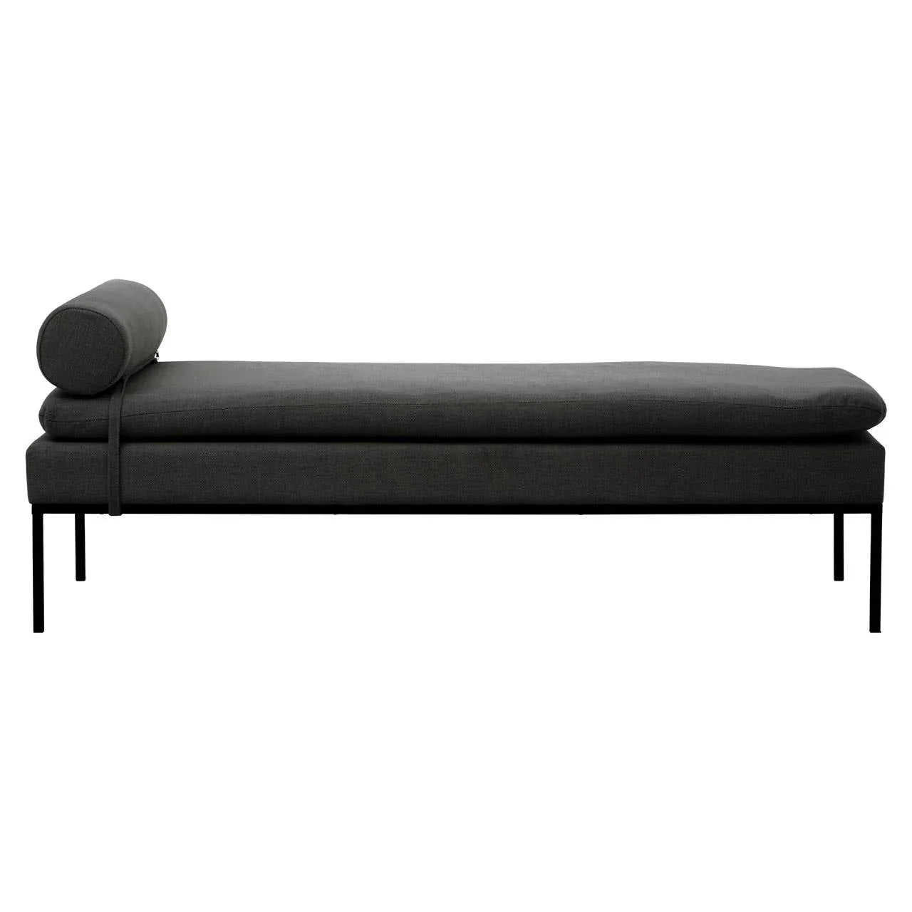 Harley Dark Grey Linen Textured Iron Frame Day Bed