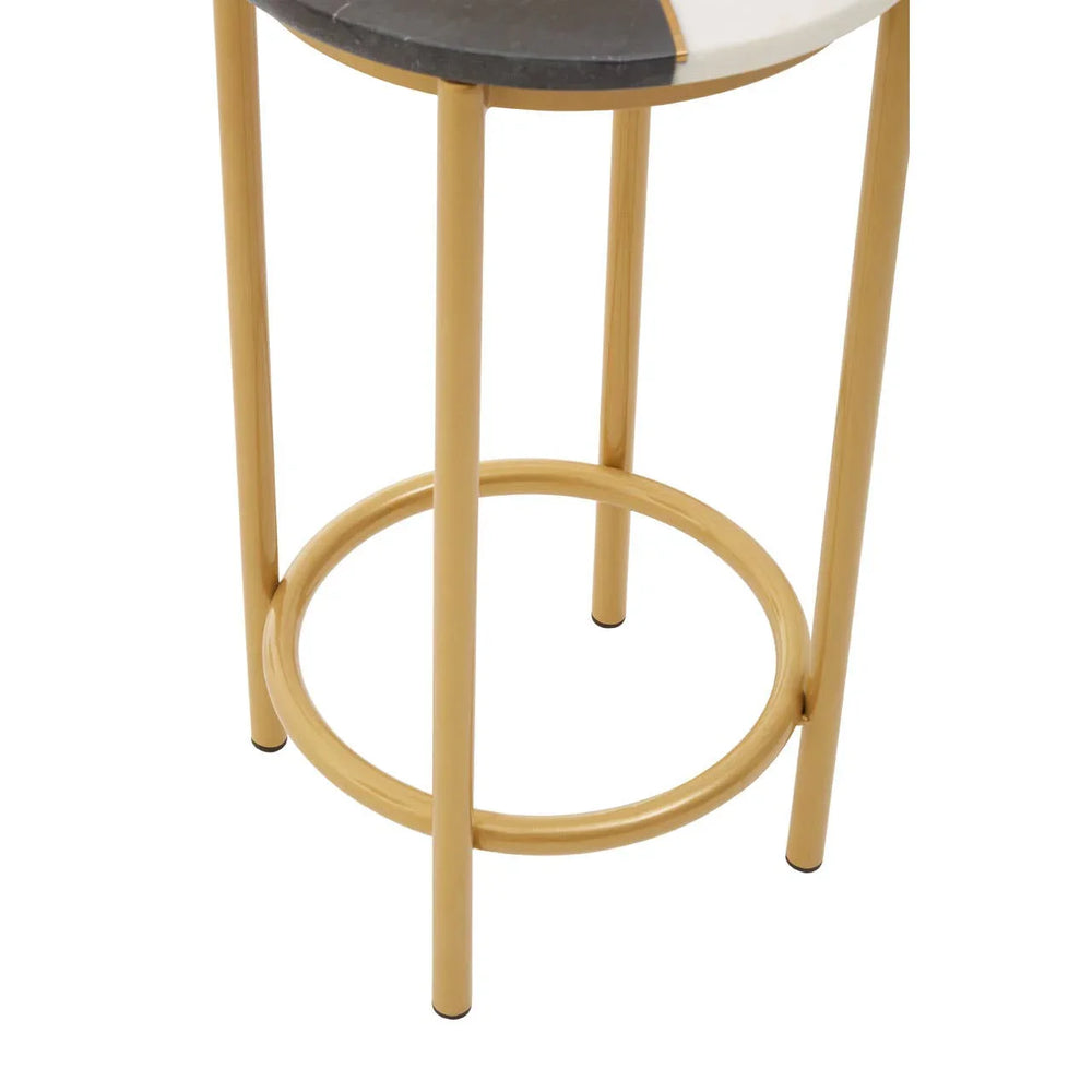 Elegant Marble Brass Side Table