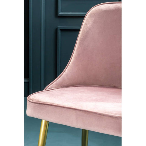 Luxe Pink Velvet Dining Chair