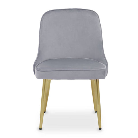 Luxe Grey Velvet Dining Chair