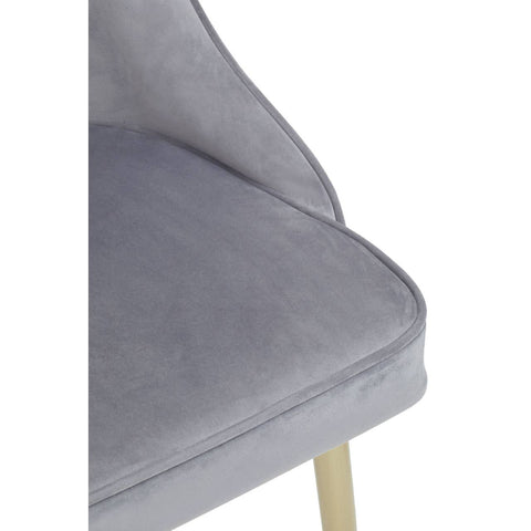 Luxe Grey Velvet Dining Chair
