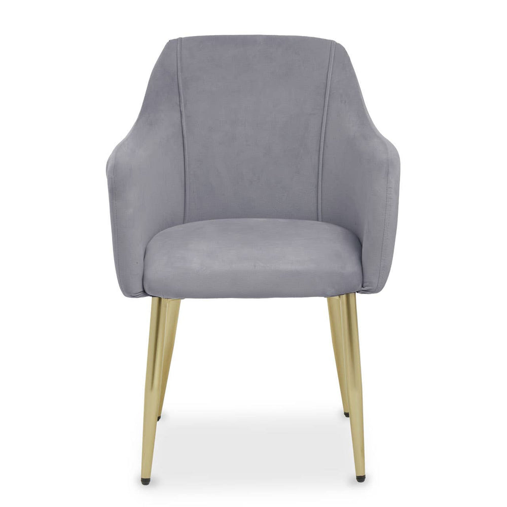 Luxe Grey Velvet Dining Chair