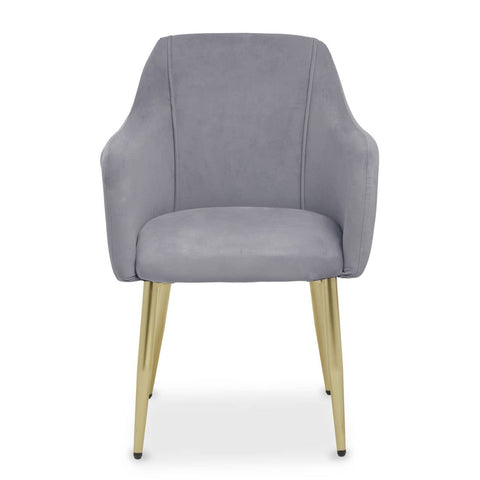 Luxe Grey Velvet Dining Chair