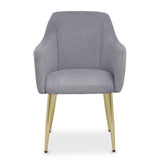 Luxe Grey Velvet Dining Chair