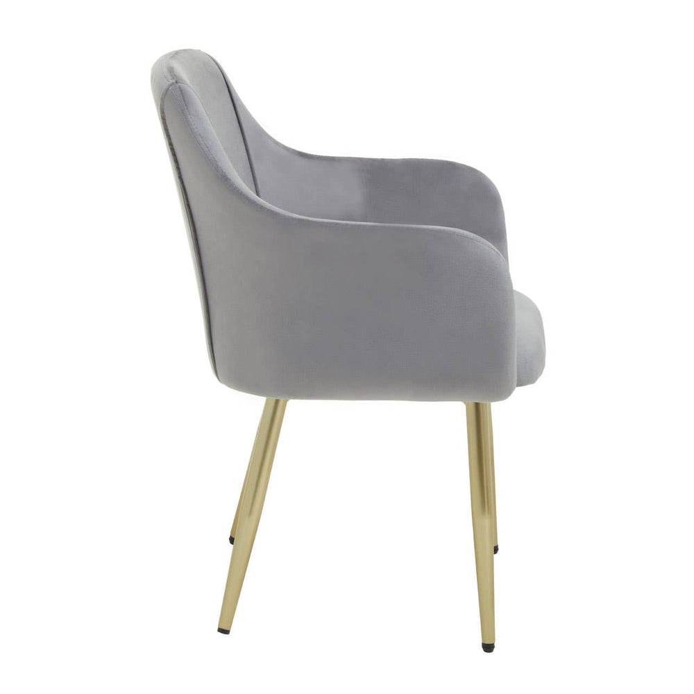 Luxe Grey Velvet Dining Chair