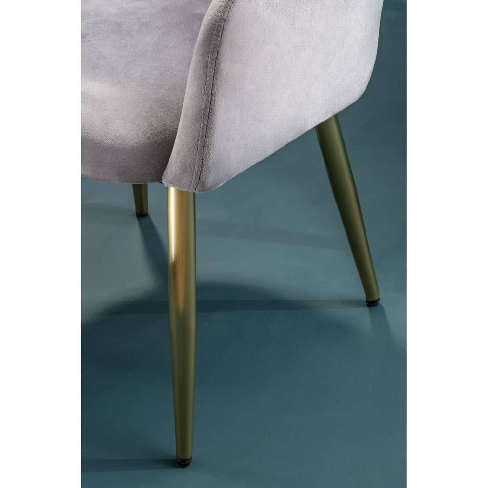 Luxe Grey Velvet Dining Chair