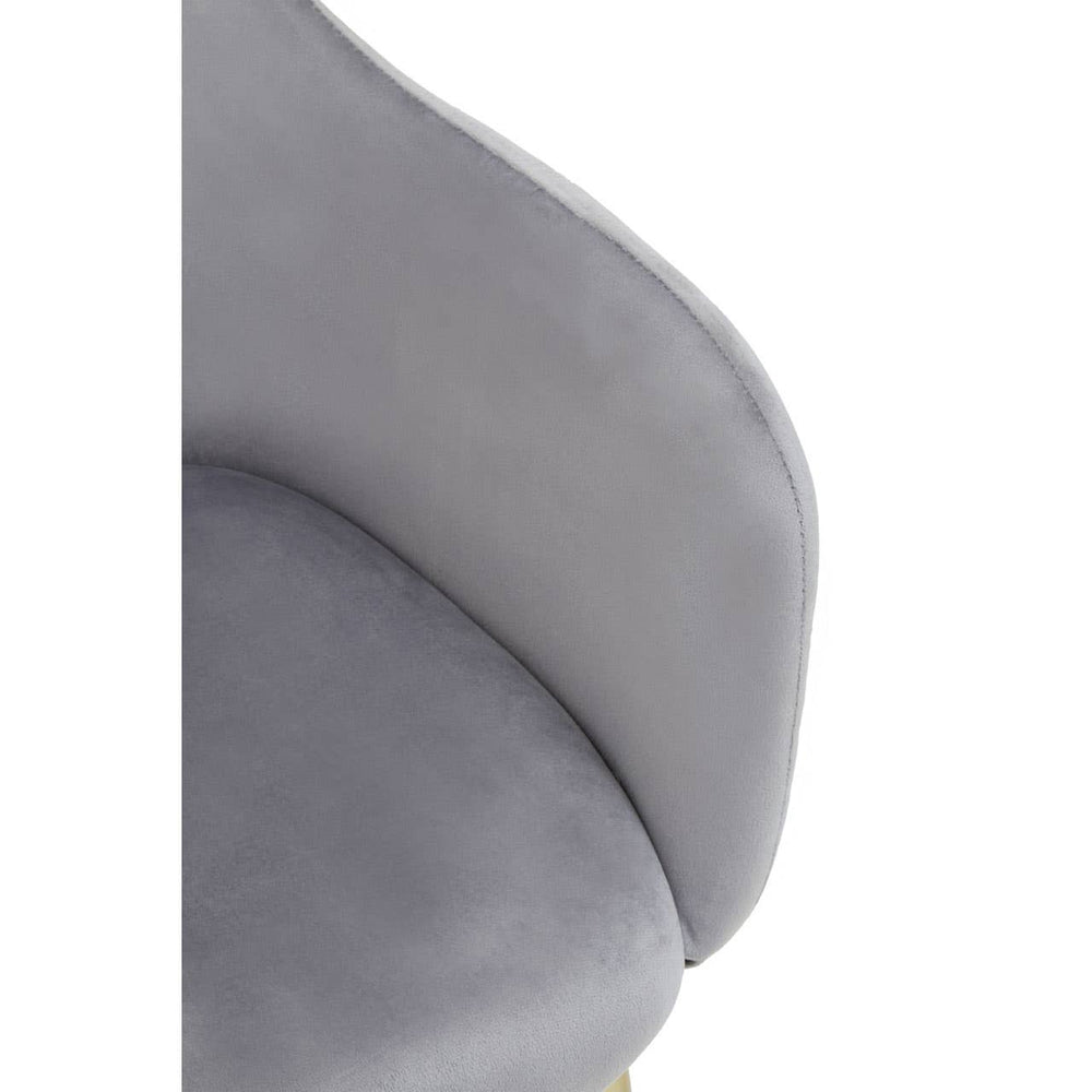 Luxe Grey Velvet Dining Chair