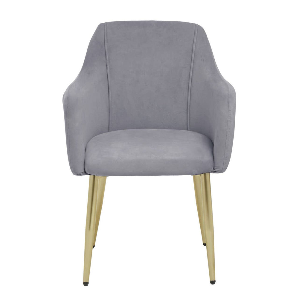 Luxe Grey Velvet Dining Chair