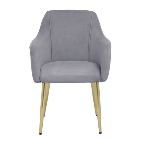 Luxe Grey Velvet Dining Chair