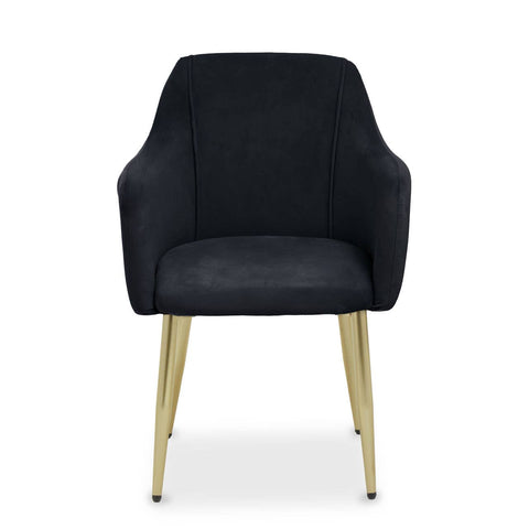 Luxe Black Velvet Dining Chair