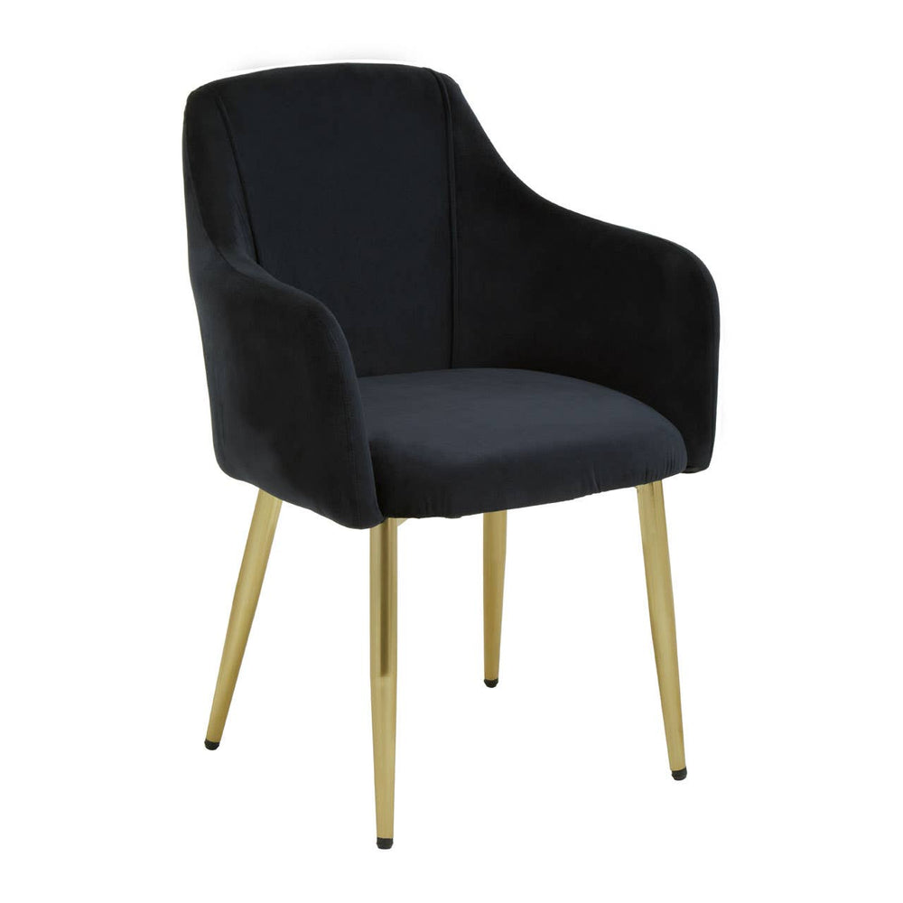 Luxe Black Velvet Dining Chair