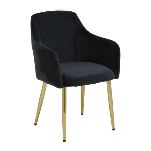 Luxe Black Velvet Dining Chair