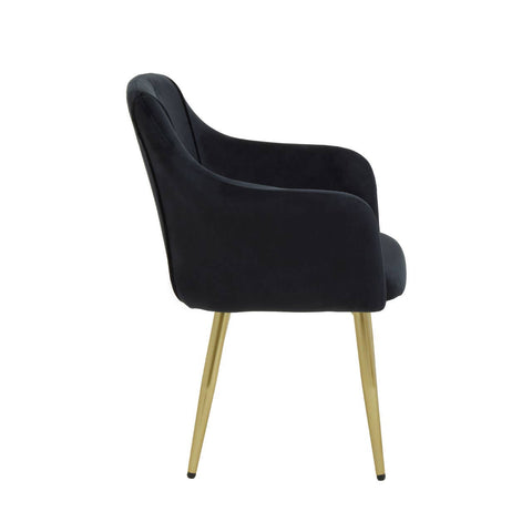 Luxe Black Velvet Dining Chair