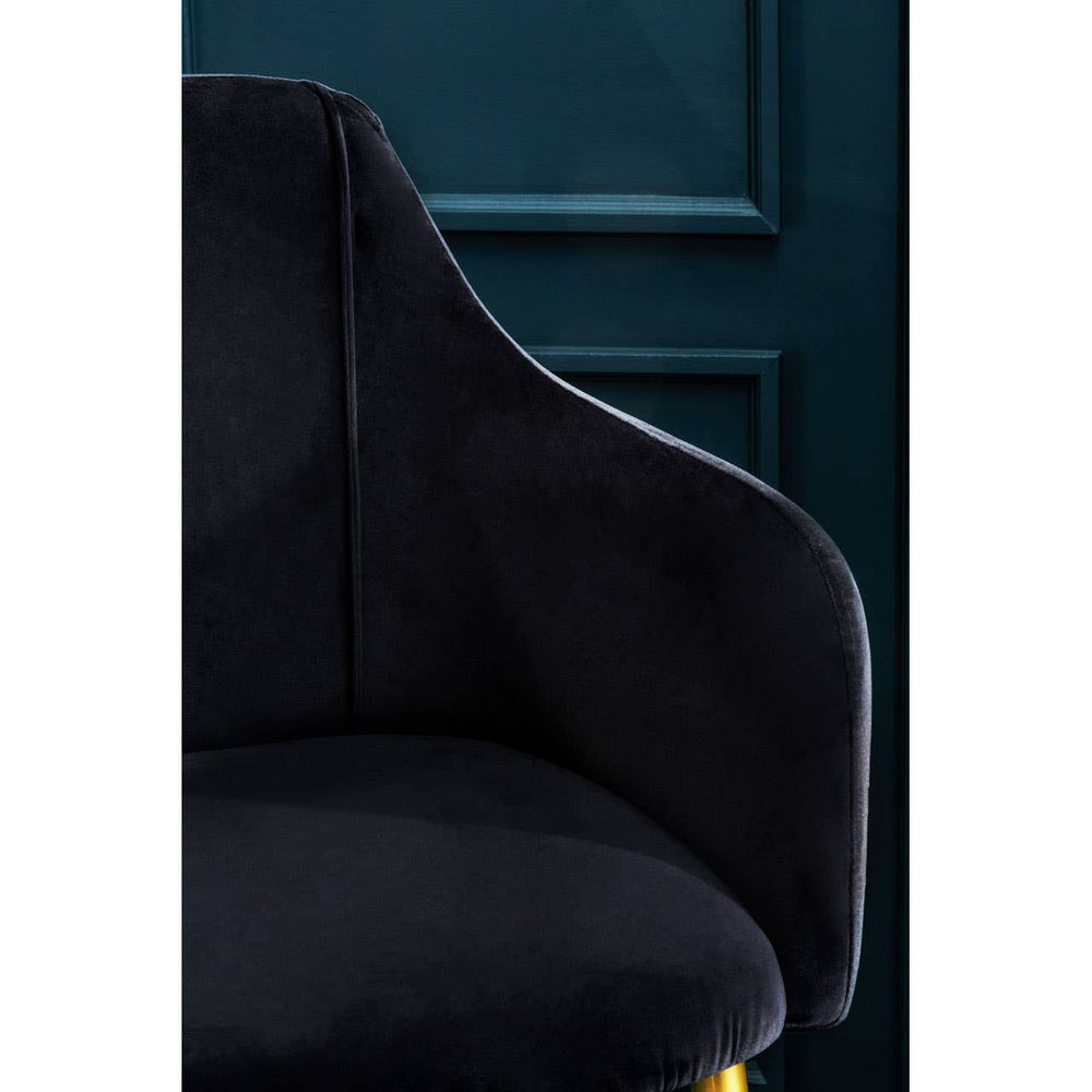 Luxe Black Velvet Dining Chair