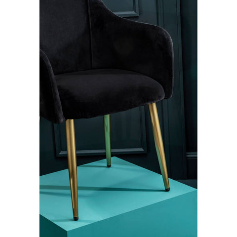 Luxe Black Velvet Dining Chair
