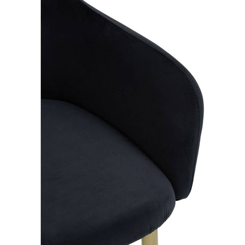 Luxe Black Velvet Dining Chair