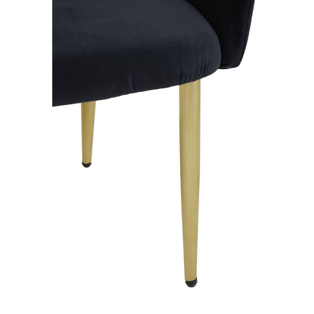 Luxe Black Velvet Dining Chair