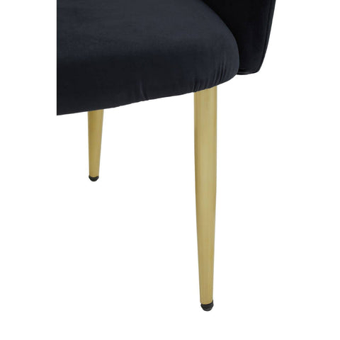 Luxe Black Velvet Dining Chair