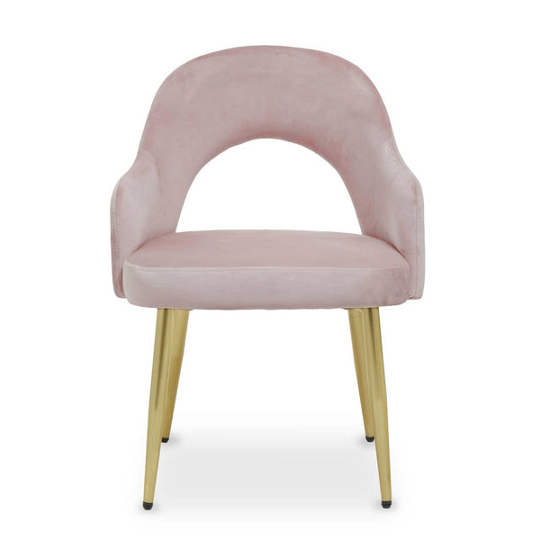 Luxe Pink Velvet Dining Chair