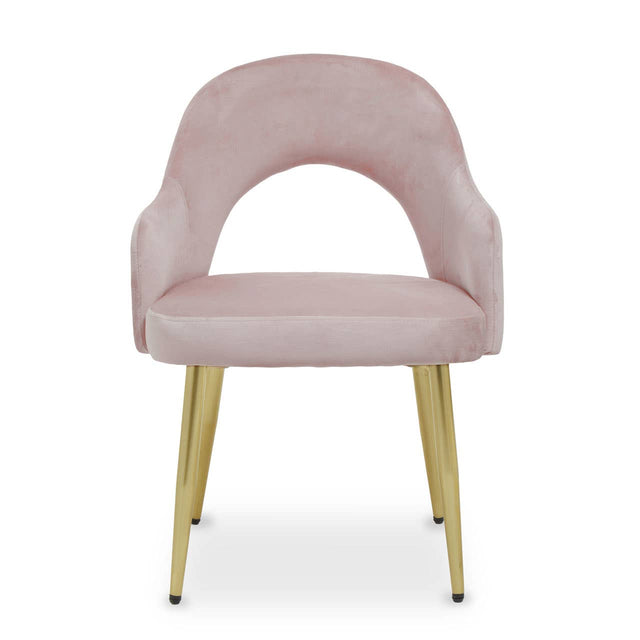 Luxe Pink Velvet Dining Chair