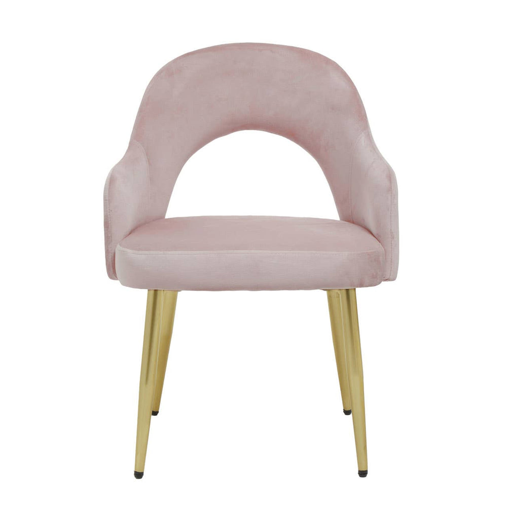 Luxe Pink Velvet Dining Chair