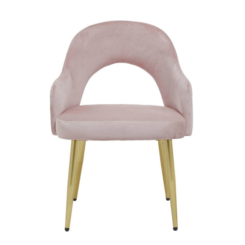 Luxe Pink Velvet Dining Chair