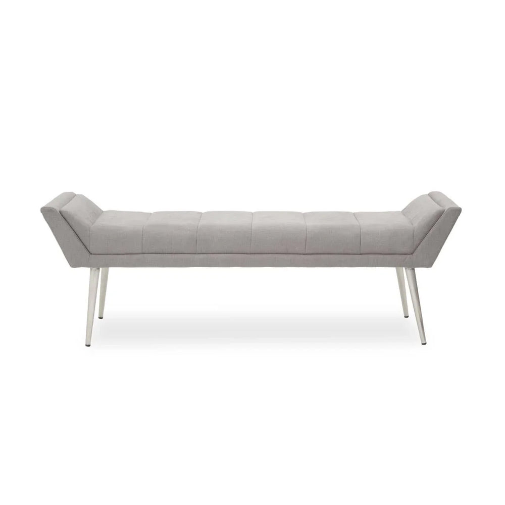 Sleek Grey Upholstered Bench