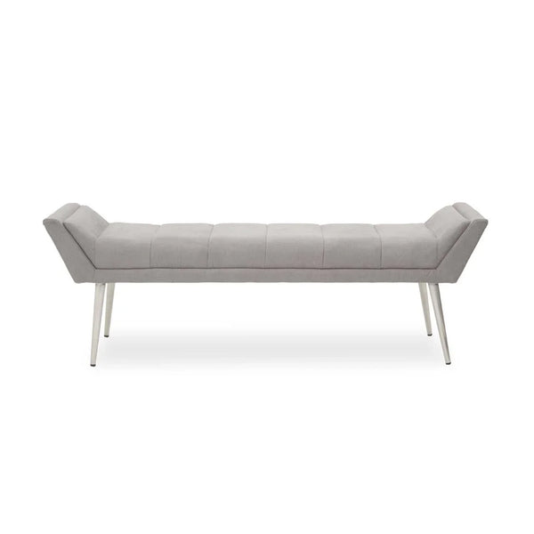 Sleek Grey Upholstered Bench