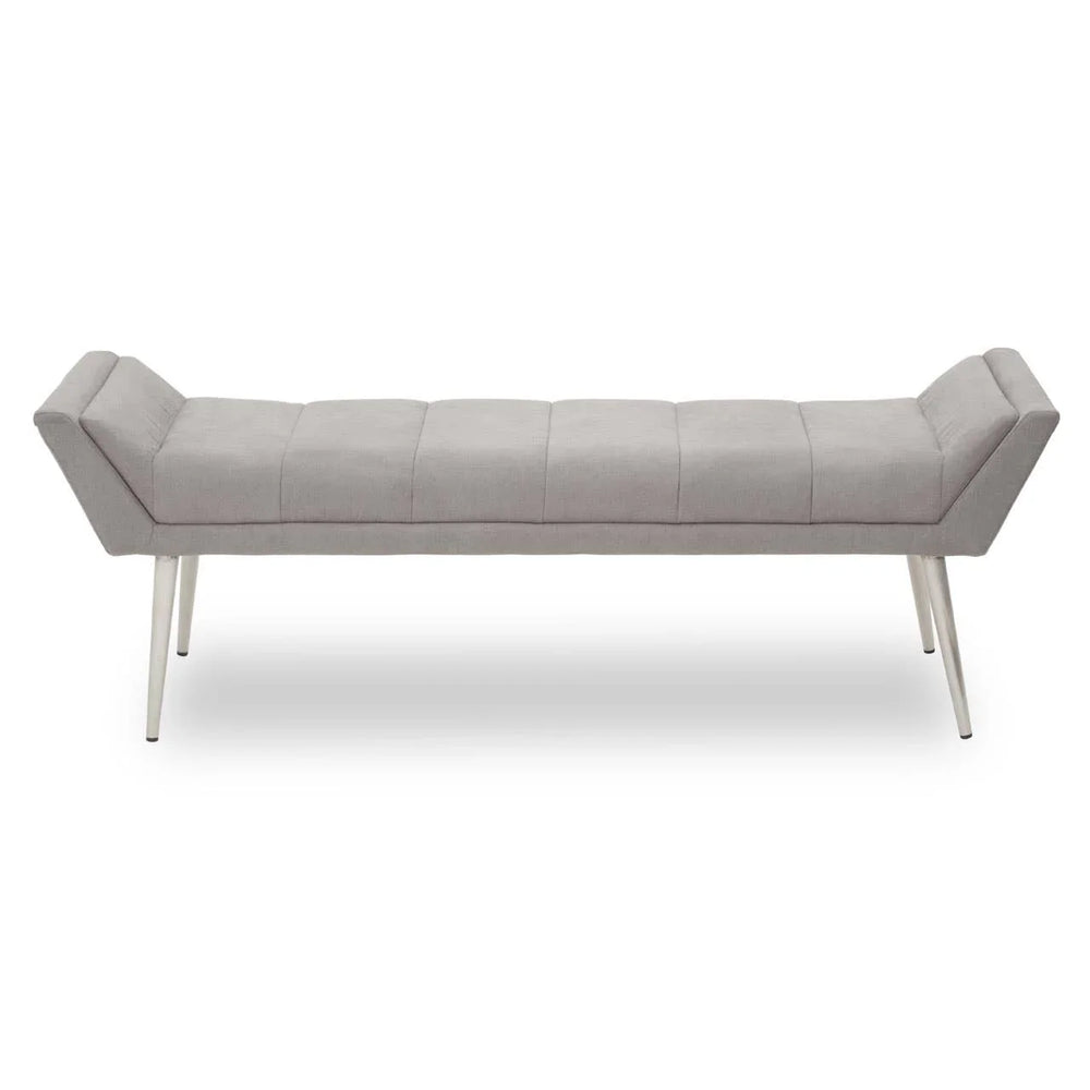 Sleek Grey Upholstered Bench
